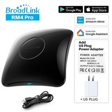 Broadlink RM4 Pro IR RF WIFI 범용 스마트 리모컨 RM4Pro 스마트홈 자동화 알렉사 및 구글 홈으로 작동, 04 Add US Plug