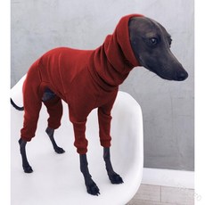 아이쥐패딩 이탈리안그레이하운드 등지퍼 이지 웨어 입기편한 겨울 터틀넥 Whippet Onesies 이탈리아 그레, 02 빨간_01 S