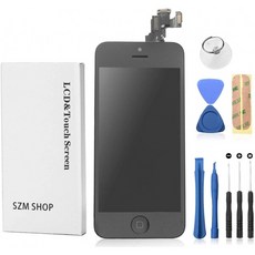 SZM iPhone5C 전면 패널 세트 액정 패널 LED 스크린 (스피커 + 전면 카메라 + 홈 버튼 포함) 검정, 1