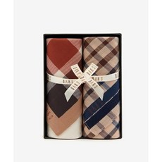 [닥스핸드백]브라운 체크 면손수건 2종세트ㅊ