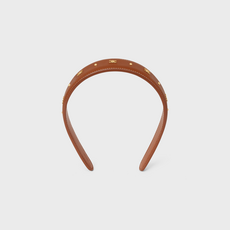 셀린느 머리띠 460WF3BCF.03TG Triomphe Headband in Calfskin and Brass with Gold Finish - 셀린느