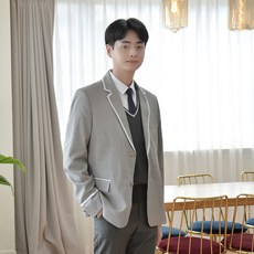 흰줄 고등 가디건 그레이 라인 중학교 마이 학생 쇼핑몰 ㈜gyobokmall 자켓 남자 교복자켓 *B!ust