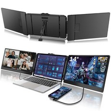 CopGain Laptop Screen Extender Monitor Triple Portable for 14 Inch 1080p Fhd IPS Plug and Play Type-