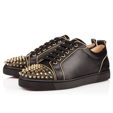 크리스찬루부탱 크리스찬 루부탱[Christian Louboutin] 블랙 레저 심플 리벳신발 로우톱 슈즈 S0003