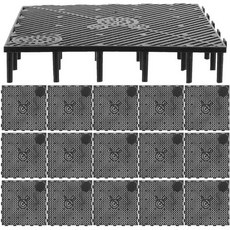 Baluue 수조 어항 모래 자갈 발루에 20pcs 바닥 필터 PVC 플레이트 스플라이싱 수족관 칸막이 그리드 보드 조합 클랩보드 Q1609555, Black