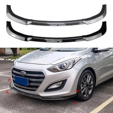  프론트 범퍼 스포일러 립 현대 I30 MK2 MK25 2012 2013 2014 2015 2016 2017 탄소 섬유 룩유광 블랙 하부 스플리터, 2.Glossy Black 