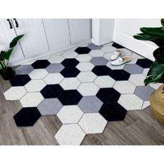  DIY 현관 코일 패턴매트 신발장 배란다 화장실 싱크대 실내매트 셀프 인테리어 논슬립 카페트 타일카페트 1m, (120 x 140cm), NO.2 헥사곤-블랙그레이, 1개 