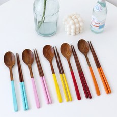 파스텔 원목 젓가락