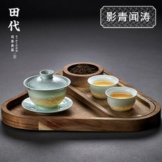 공감인 수제 도자기 Sancai 조각 동양풍 연꽃 다도 차컵 찻잔 차 세트 -42324, 단일옵션, 옵션09