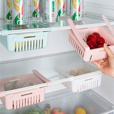 하늘빛디자인 가변 냉장고 클립 바구니 직사각바구니, 화이트