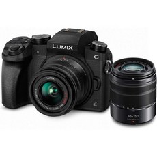 Panasonic 파나소닉 LUMIX G7 4K 디지털 카메라 GVARIO 14-42mm 메가 O.I.S. 렌즈 1600만 화소 미러리세스 3인치 LCD DMC-G7K(블랙), 14-42mm & 45-150mm_Black