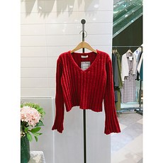 [토모톰스] 브이 크롭 골지 니트 T20WOKNT4005