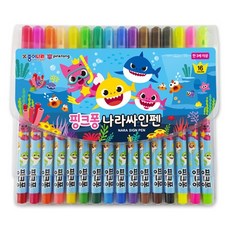 종이나라 핑크퐁 상어가족 나라싸인펜 16색, 혼합 색상, 1세트