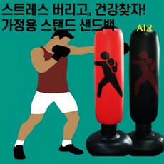 스트레스 날리고 건강 찾는 가정용 스탠딩 샌드백 스탠드 샌드백 오뚜기 복싱 펀치볼 글러브 선택가능, 블랙, 없음