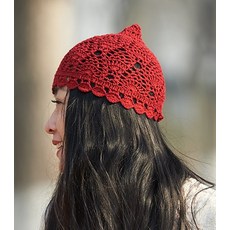 두건 봄여름 수공 코튼린넨 디자인 뾰쪽한 작은모자 참신한 펀칭 보자복고 아트 여성유행 모자헤드 캡모자
