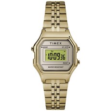 Timex 여성 클래식 디지털 미니 시계 골드 톤 팔찌 크로노 그래프 디지털.