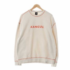 기타 2377 KangoI 아이보리다크오렌지 프린팅 면 바운더리스티치라운드맨투맨 [L]