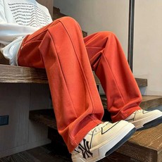 핀란드셋방살이 3회 차은우 스타일 바지 오렌지 기모 일자 팬츠 데일리
