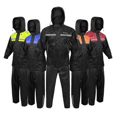 AAlpha Cycle Gear 남성 및 여성용 레인 슈트 재킷 바지 기어 반사 레인슈트 방수(블루 XL), X-Large_Blue, 블루_Medium