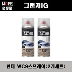 순정품 현대 그랜져IG WC9 화이트크림(2개가 한세트) 스프레이 자동차 도색 차량용 카페인트, WC9 화이트크림 스프레이(모비스), 2개 - wc9