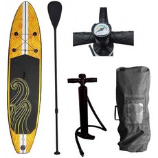 Smartmak Inflatable SUP 스탠드 업 패들 보드 (액세서리 포함) 휴대용 캐리 백 및 텔레스코픽 패들 압력 게이지 펌프 미끄럼, 단일옵션