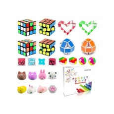 Party Favor Pinata Filler Treasure Chest Mini Magic Cube Brain Teaser Puzzle Boxes Mochi Squishies Snake Twist Puzzle Treasure Box Prizes for Carnival, One Size