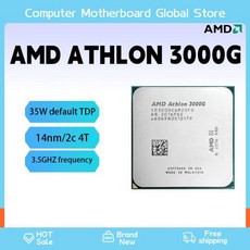 AMD CPU 쿼드 스레드 프로세서 Usado Athlon 3000G X2-3000G 3 5 GHz 듀얼 코어 Soquete AM4 YD3000C6M2OFH - 애슬론3000g