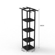 스키장비 진열대 스키 플레이트 보관 거치대 스키, 바퀴 달린 모델 블랙(50x40x180)