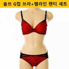 [솔브] 체크 브라 G컵 햄라인 팬티 세트_C SBRD189G SPTD189H RD