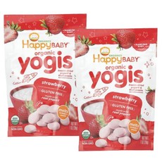 Happy Family Organics 해피 패밀리 오가닉 요기스 동결 건조 요거트 & 딸기, 요거트 딸기 맛, 2개