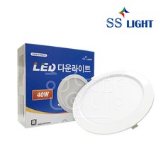 SS라이트 국산 LED 8인치 매입등 40W, 전구색, 1개