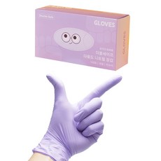 더블세이프 식품용 다용도 니트릴 장갑 100p, 라일락, 대(L), 1개