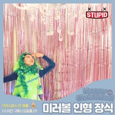 스투피드 크리스마스 장식소품 모음, 47_메탈 수술 파티 커튼 (1mX2m) - 핑크