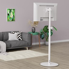 EZ 플로어 이동식 모니터 거치대 키오스크 DID 스탠드 32인치까지, 화이트