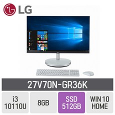 LG 일체형PC 27인치 27V70N-GR36, RAM 8GB + SSD 512GB + WIN10HOME, 27V70N-GR36K