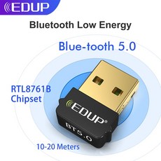 EDUP USB 블루투스 5.1 무선 동글 어댑터 노트북 PC용 장거리 스피커 오디오 수신기 150M 2.4Ghz, [03] EP-B3519 BT5.0, 03 EP-B3519 BT5.0, 1개