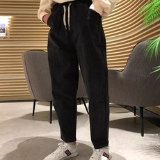 HJK 면혼방 기모 배기 밴딩 팬츠