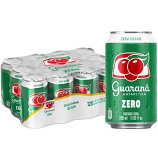 Guarana Antarctica Zero The Brazilian Original Guarana Soda Zero Sugar 11.83 fl oz (Pack of 12), Diet, 1개, 350ml - 자라다자라난다