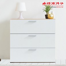 라자가구 위드 드레스룸 800 3단 서랍장 af007, 오크화이트