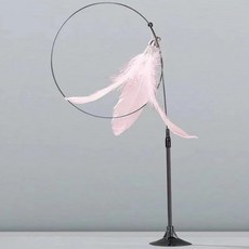 재미있는 고양이 인터랙티브 깃털 스틱 철사 벨 셀프 하이 애완, 3.Pink, 1개