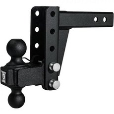 BulletProof Hitches 방탄 히트치™ 2.0" 조정 가능한 중형 듀티(14 000lb 등급) 4" 낙하/상승 트레일러 히치(2" 및 25/16" 듀얼 볼(블랙 텍스쳐, 4" 미국직구, 1개
