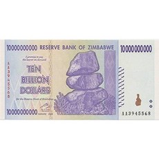 짐바브웨 달러 100억 달러 실제 지폐 화폐
