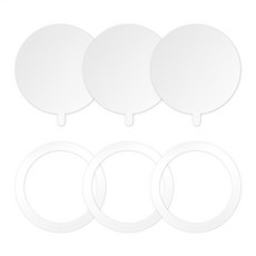 제이엔 맥세이프 호환 자석스티커 3개+보호필름 3개, 화이트, 1세트 화이트, 3개