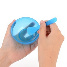 [미스릴리] 반투명 용기 세트 반죽 마스크팩 재료 섞기 플라스틱 스페출라 셋트, 기본, 녹색