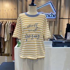 [메종블랑쉬] 스트라이프 배색 펄니트 M202MSW655