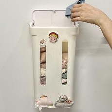 기숙사 팬티 양말 수납함 벽걸이 옷장 벽걸이 속옷 수납 신기 투인원 정리함, 양말팬티수납함+리틀보이 스티커