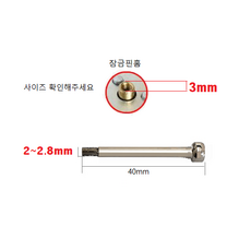 방문손잡이 부속 잠금핀 버튼, 실버(40mmx2mm), 1개 - 핀룸