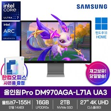 삼성 올인원 PRO DM970AGA-L71A UA3 SSD2TB 16GB램 인텔 울트라7 155H Win11Home 27형 4K UHD 일체형 PC