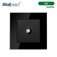 벽 패드 조명 스위치 EU 소켓 LED 표시기 USB 콘센트 블랙 크리스탈 강화 유리 패널 1/2/3 갱 양방향 AC110 220V, [18] Satellite, 1개