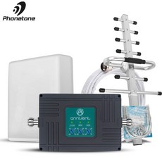 트라이 밴드 휴대 전화 신호 부스터 800/900/2100 mhz 2g 3g 4g gsm 리피터 4g lte 증폭기 이득 70db 모바일 네트워크 부스터 세트 @, 단일